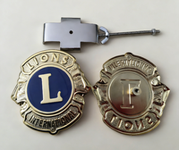 Emblema Metálico Antiguo Tradicional Lions International para Coche - Insignia Premium de Aleación de Zinc para Parrilla Delantera con Impresión UV y Kit de Montaje