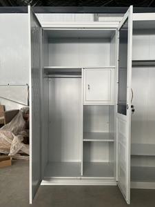 Armoires métalliques personnalisables avec serrure, 2 portes, design gaufré, armoire en acier avec <span class=keywords><strong>placard</strong></span> à grain de bois - Product Image 6