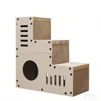OEM Durable 3 Tier Corrugated Paper Luxury Modern Cat Scratcher Stairs Multi-Functional Scratching Climbing Ladder Toy Pet House