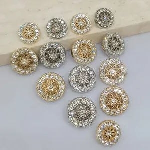 패션 럭셔리 라인 석 디자인 금속 단추 의류 도매 장식 하이 퀄리티 단추