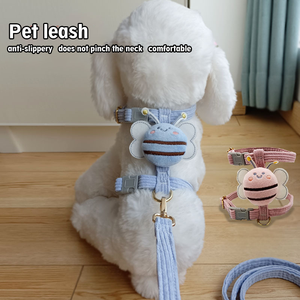 Bee Set rompi kucing & anjing motif H, Set <span class=keywords><strong>Harness</strong></span> anjing dan kucing, rompi & tali untuk anjing kecil, kucing, bisa disesuaikan - Product Image 6