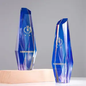 Trofeo de cristal de alta calidad al por mayor, nuevo diseño personalizado, trofeo de copa de premio de cristal