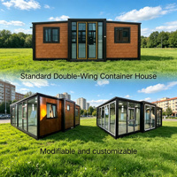 Villa de luxe moderne extensible en conteneur de 20 pieds ou 40 pieds avec 2 à 5 chambres, design respirant, garantie de 5 ans