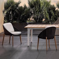 Fauteuil de jardin en corde tressée nordique, structure en aluminium, coussin imperméable pour patio, balcon, cour, mobilier de salon