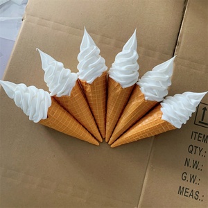 8.66inch 22cm Soft Serve Original Simulated Food Display Faux Ice Cream Props <b>Party</b> Plastic Secure Waffle Cone White Head - Product Image 3