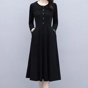 tweed blue dress Pale Blue Wool Tweed Ruffle Chore Dress with Crystal Accent - L/XL