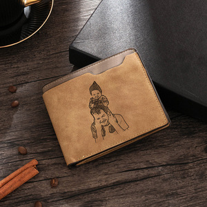<span class=keywords><strong>Portefeuille</strong></span> en cuir PU personnalisé avec photo et lettrage, faible MOQ, cadeau de la Fête <span class=keywords><strong>des</strong></span> Pères en gros - Product Image 1