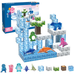 105 Piezas de Bloques de Construcción Magnéticos para Niños, Juego de Cubos Magnéticos para <span class=keywords><strong>Castillo</strong></span> de Princesa <span class=keywords><strong>Frozen</strong></span>, Azulejos Magnéticos, Juguetes para Niñas - Product Image 1
