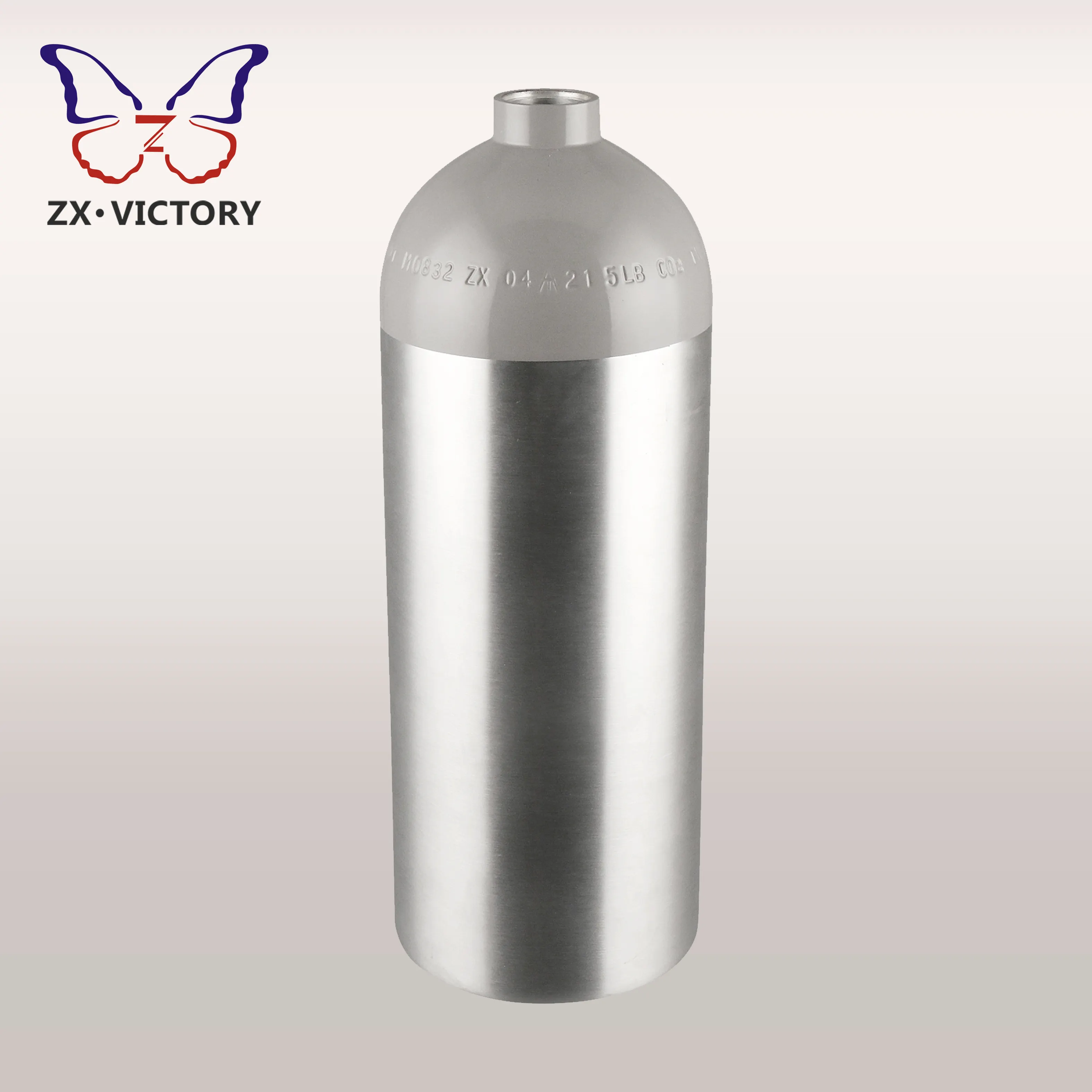 ZX 5lb silinder Aluminium DOT CO2 botol tangki silinder Gas tekanan tinggi untuk Beerkeg/Kegerator/pabrik bir langsung ISO