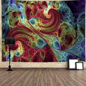 Art Decor Vibrante Brilhante Colorido Hippie Série Artwork Piquenique Mediação Yoga Mat 3D Impressão Digital Cartaz Cobertor Tapeçarias