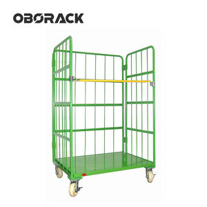 अनुकूलन योग्य धातु चार-पहिया रोल कंटेनर 500 किलोग्राम फोल्डेबल वायर जाल ट्रॉली कंटेनर, रसद परिवहन गोदाम सुपरमार्केट के लिए - Product Image 5