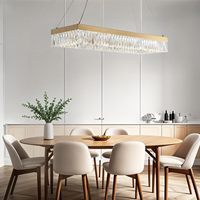 MEEROSEE Gold LED Kristall Moderne Rechteck Kronleuchter für Esszimmer Küche Decken leuchte Kristall Lampe Kronleuchter MD92936
