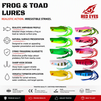 Échantillon gratuit de leurre souple en forme de grenouille rouge de 14g, appât artificiel pour la pêche en eau douce, poisson noir, bar, vente en gros, OEM