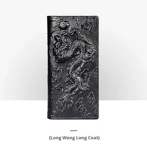 Men's Retro Crocodile 3D Stereo Design Long Closure RFID Vintage <strong>Oil</strong> Wax Genuine Leather Wallet - Product Image 6