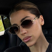 Lunettes de soleil hexagonales tendance pour femmes, style punk, monture métallique de luxe, protection UV400, design vintage classique et élégant