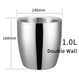 Xô Nhỏ 1.0L Thép Không Gỉ Đôi Tường Bia Rượu Lạnh Xô Đá - Product Image 2