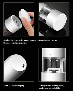 Ceramic Core USB Rechargeable Stainless Steel Electric Salt and <b>Pepper</b> <b>Grinder</b> <b>Pepper</b> Mils - Product Image 2