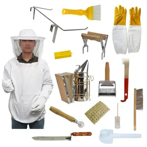 2023 Neues automatisches Großhandels-Imker zubehör Starter-Kit Bee Queen Smoker Brush Gloves Anzug Imkerei ausrüstung