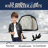 2025 automne hiver manteaux pour garçons épais chaud bébé manteau fermeture éclair solide PU cuir veste pour enfants usine en gros pour