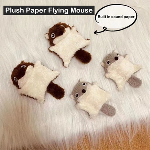 Kendinden besleme Bite dayanıklı peluş uçan sıçan köpek oyuncaklar evcil hayvan oyuncaklar ile Vocalizations ve kağıt Bells taşlama diş özelliği - Product Image 3