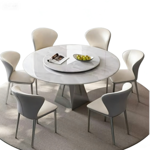 Juego <span class=keywords><strong>de</strong></span> <span class=keywords><strong>Mesa</strong></span> y Sillas <span class=keywords><strong>de</strong></span> Comedor <span class=keywords><strong>de</strong></span> Cristal <span class=keywords><strong>de</strong></span> Alta Gama Personalizado con Tablero <span class=keywords><strong>de</strong></span> Roca Brillante <span class=keywords><strong>de</strong></span> 1.2m, Diseño Moderno para Hogares Familiares Pequeños - Product Image 1