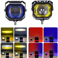 Feux de route LED pour moto TCYATO, lumière blanche et jaune, double couleur, projecteur rouge et bleu, ampoules LED pour voitures