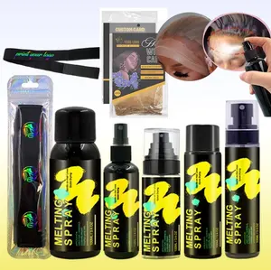 Etichetta privata forte tenuta Spray per capelli ad asciugatura rapida finitura invisibile spray di tenuta protegge il bordo parrucca Glueless Spray per fusione del merletto