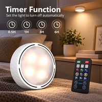 Lampes LED sans fil pour armoire avec télécommande, 16 couleurs RVB, 3 températures de couleur, variateur d'intensité, minuterie, fonctionne sur piles