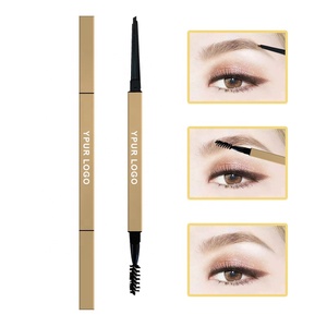 Lápiz <span class=keywords><strong>de</strong></span> cejas cruzado, barra dorada pequeña, resistente al agua, sin mareos, doble cabeza, personalización privada - Product Image 3