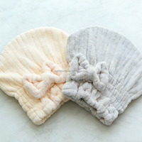 Chapeau de séchage capillaire réutilisable en polaire corail antidérapant pour femme, épaissi, séchage rapide, serviette absorbante, bandeau à nœud, pour la maison et l'hôtel