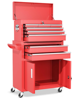 Armoire de rangement d'outils roulants à 8 tiroirs Emballage amélioré Boîte à outils en métal détachable pour atelier de garage Couleur rouge