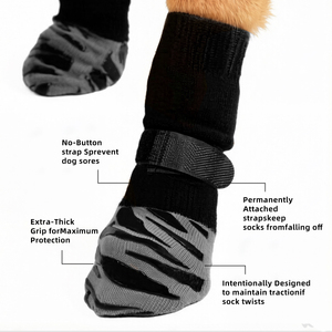 Chaussettes de Noël antidérapantes en tricot pour animaux de compagnie, avec renfort en caoutchouc, protection des pattes pour grands chiens et chats - Product Image 6
