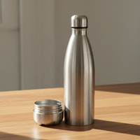 Bouteille d'eau sport isotherme en acier inoxydable de 32 oz avec compartiment de rangement caché au fond et bol d'alimentation pour animaux de compagnie