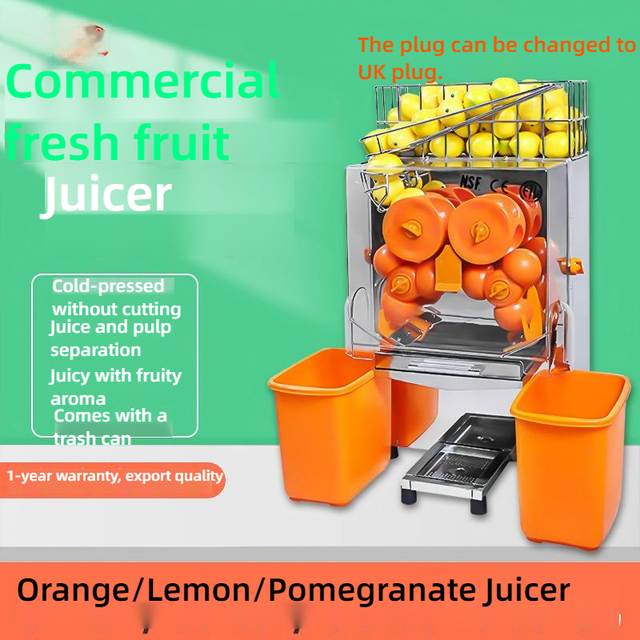 Commercial Restaurant Hotel-Grade Slow Masticating Juicer Stainless Steel Juice Extractor 1.5L Capacity Quiet Operation
