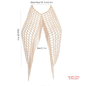 2024 parti kızlar İmitasyon İnci kolye takı seksi çok katmanlı el yapımı örgü inci püskül göğü<span class=keywords><strong>s</strong></span> vücut zincir <span class=keywords><strong>Lady</strong></span> hediye için - Product Image 6