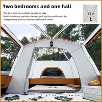 Tente de camping familiale de luxe personnalisée, automatique, quatre saisons, double couche, 5+ personnes, imperméable, pliable, 2 chambres, 1 salon