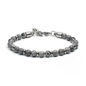 Bracelet de mode perlé en acier inoxydable de style européen et américain pour hommes et femmes avec pierre de <span class=keywords><strong>carte</strong></span> pour cadeaux de mariage unisexe - Product Image 1