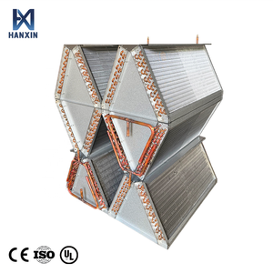 Condensador em Forma de V com Tubo de Cobre e Aletas de Alumínio, Trocador de Calor para HVAC, Chiller, Bomba de Calor e Refrigeração - Product Image 1