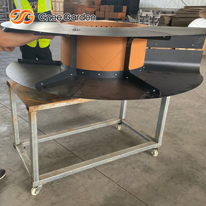 Corten Steel Smokeless Fire Pit <b>Table</b> and Chair Metal Fire Bowl with <b>BBQ</b> Grill Tray Powder Coated CE Certified - Product Image 6