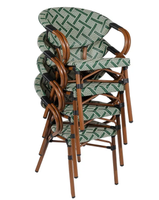 Ensemble de salle à manger de jardin moderne en plein air, cadre en aluminium, chaise en rotin synthétique, meubles pour hôtel, restaurant, parc, villa