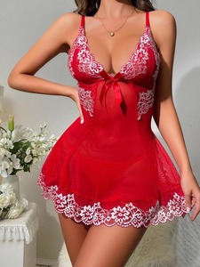 Lingerie seksi jaring tipis Bodysuit ramah kulit semua musim pakaian dalam Erotis - Product Image 3