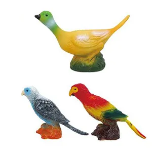 Popular funny rubber animal simulation pvc birds toys set for kids