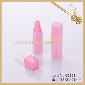 Échantillons gratuits Tubes de brillant à lèvres carrés rose vif vides Pointe en silicone avec logo - Product Image 4