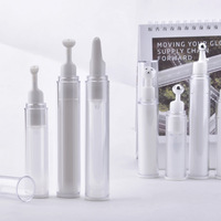 Conteneur de luxe en plastique de 5ml 10ml 15ml applicateur plat de crème pour les yeux flacon de crème pour les yeux sans air avec tête en plastique