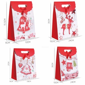 Santa Claus <strong>Red</strong> Christmas Snowflake Paper <strong>Gift</strong> <strong>Bags</strong> With Self-Sealing - Product Image 3