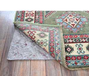 Tapis en laine kazak vert Design géométrique noué à la main doux pour la prière pique-nique adolescent salon personnalisable Puzzle Rectangle couloir - Product Image 3