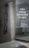 Ensemble de douche thermostatique cascade contemporain en acier inoxydable brossé avec affichage numérique personnalisé 2026 pour appartements et hôtels