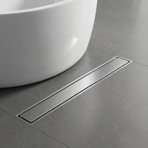 Desagüe de Ducha Lineal Invisible de Acero Inoxidable SUS304 Comercial 2 en 1 con Inserto para Azulejos, Rejilla Rectangular Cepillada para Suelo, Baño de Hotel - Product Image 3