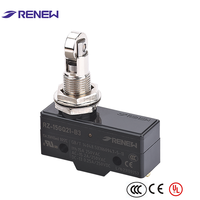 RENEW RZ-15GQ21-B3 Micro-interrupteur à montage sur panneau, à piston à rouleaux croisés, pour équipement CE, 15A Max. Circuit SPDT actuel en plastique IP00 250VAC