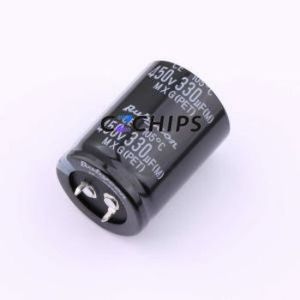 ตัวเก็บประจุแบบอิเล็กโทรไลต์อะลูมิเนียมแบบ Snap-in รุ่น 450MXG330MEFCSN30X40 ชนิด Through-hole (THT) ขนาด D30xL40 มม. ความจุ 330uF 20% แรงดัน 450V ระยะขา 10 มม. - Product Image 1